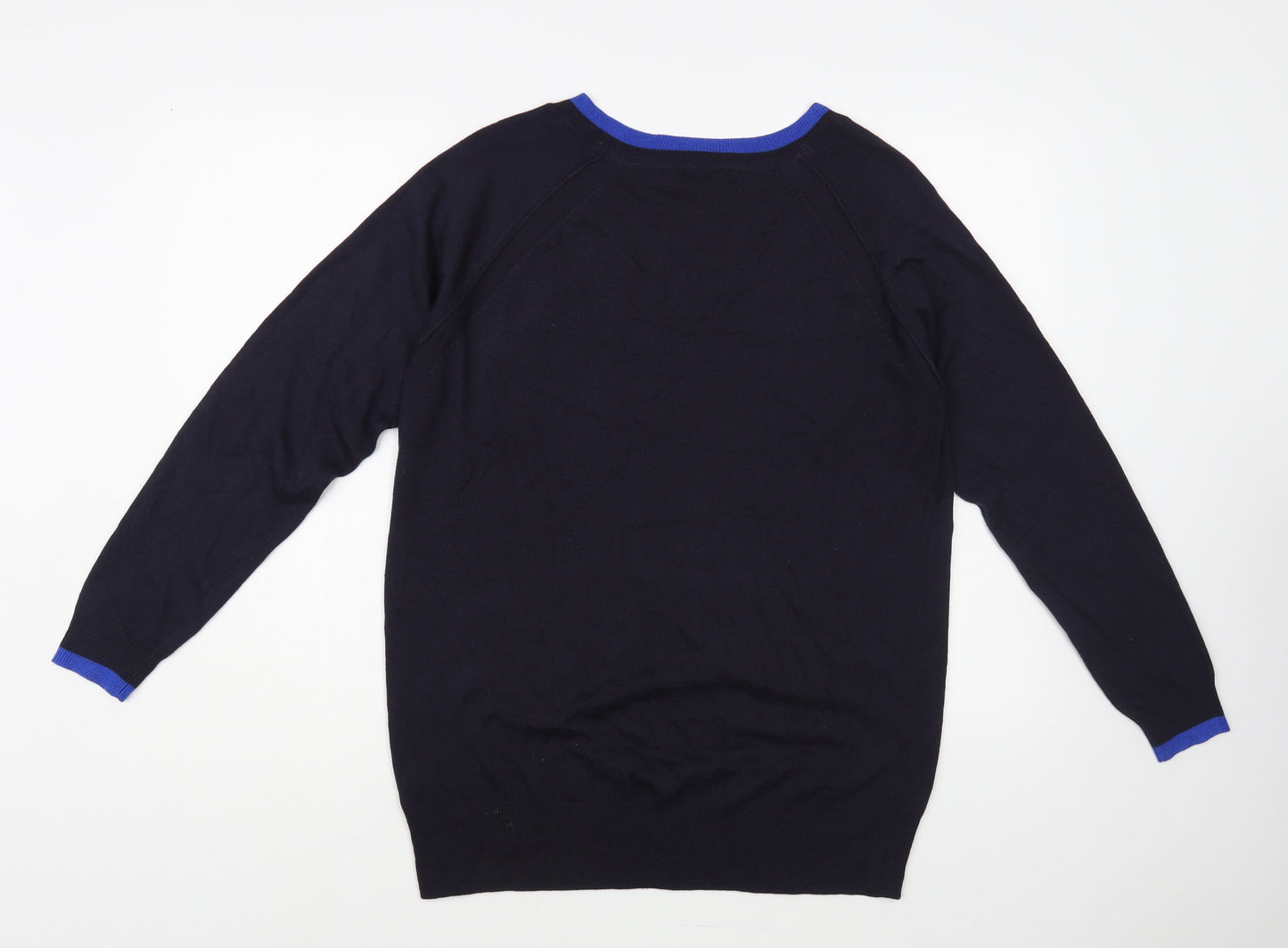 NEXT Mens Blue V-Neck Polyurethane Pullover Jumper Size M