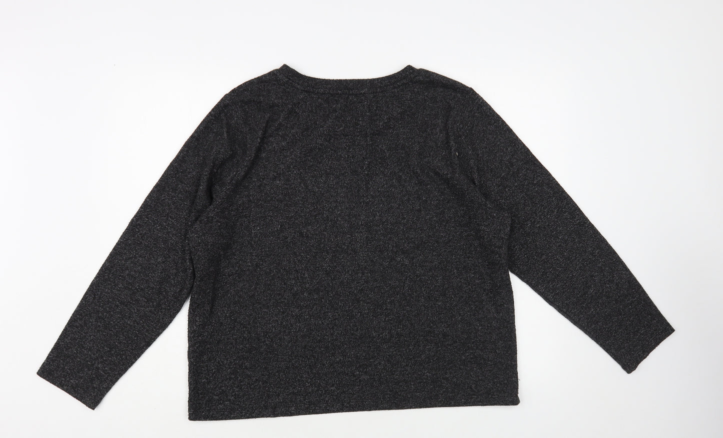 Marks and Spencer Womens Grey Boat Neck Polyester Pullover Jumper Size 20