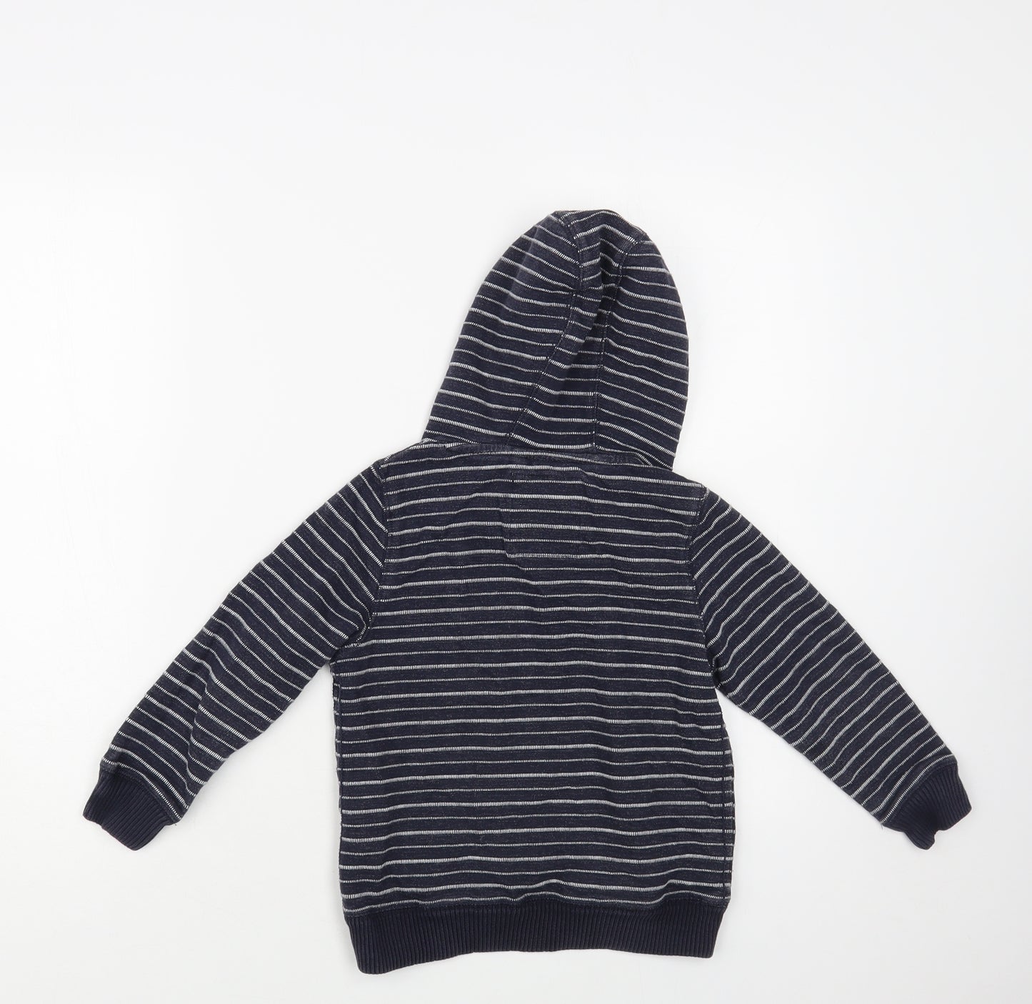 NEXT Boys Blue Striped Cotton Pullover Hoodie Size 6 Years Pullover