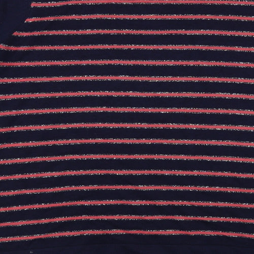 Bonmarché Womens Blue Boat Neck Striped Cotton Pullover Jumper Size 12