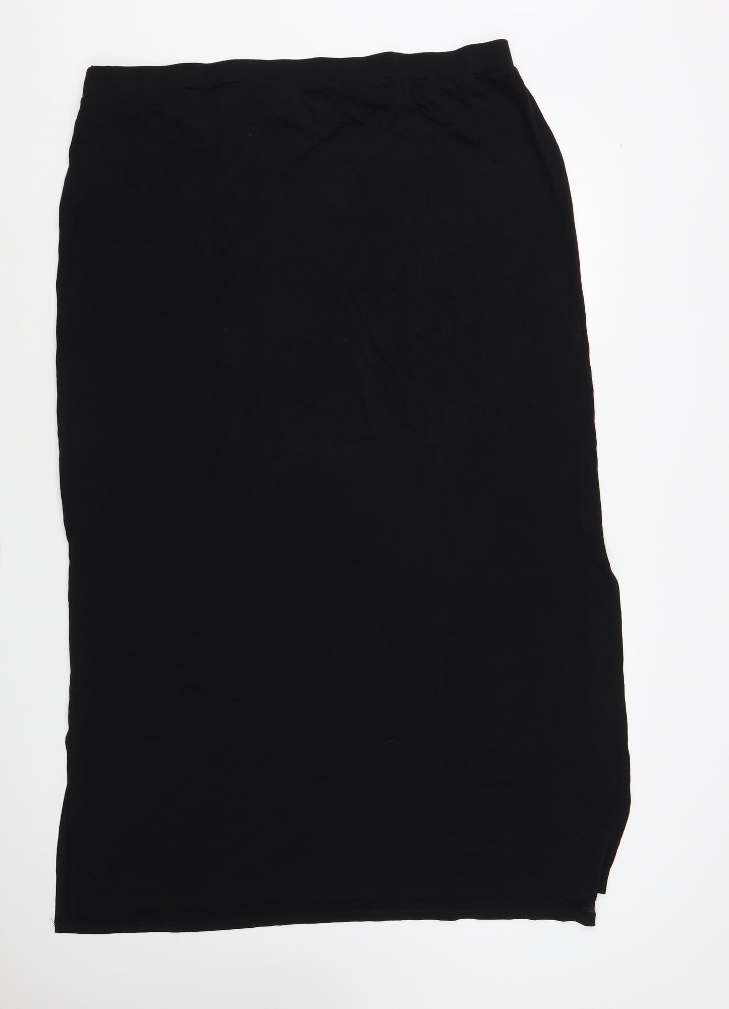 Dorothy Perkins Womens Black Viscose Maxi Skirt Size 24 Drawstring