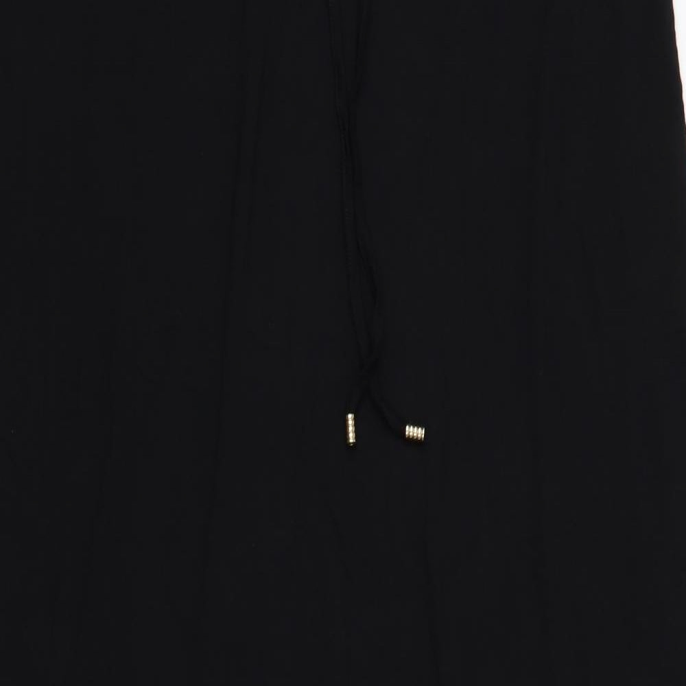 Dorothy Perkins Womens Black Viscose Maxi Skirt Size 24 Drawstring