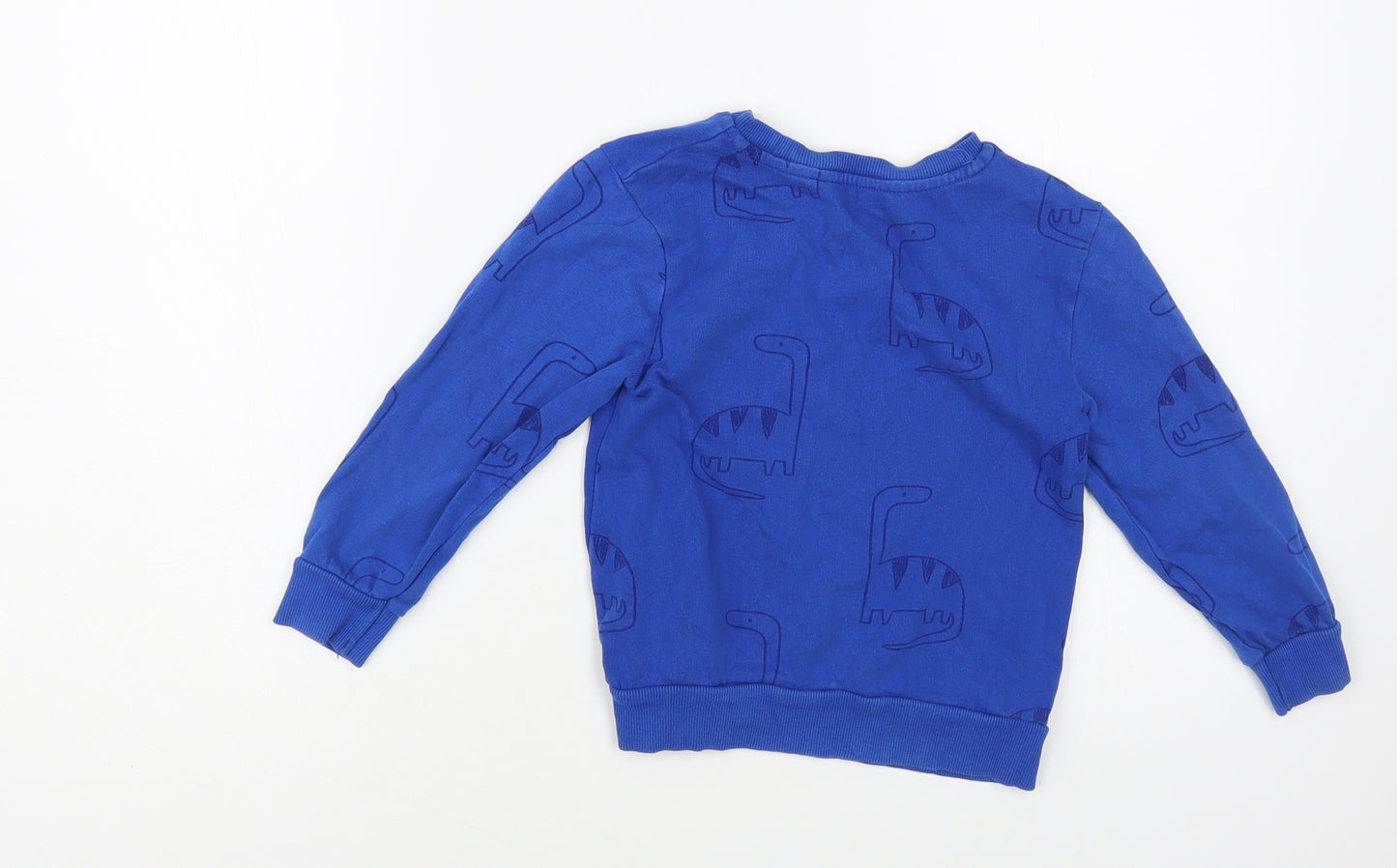 George Boys Blue Geometric Cotton Pullover Sweatshirt Size 4-5 Years Pullover - Dino Print