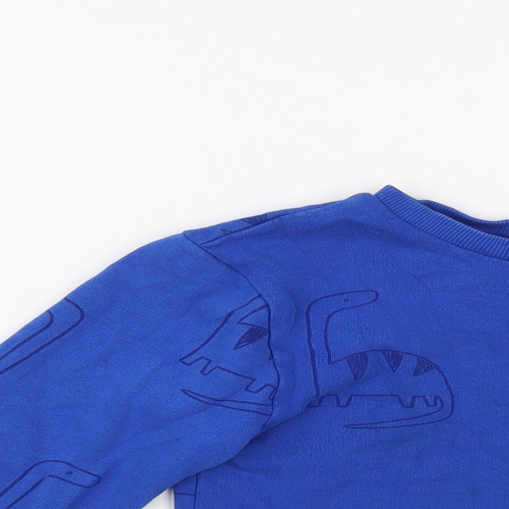 George Boys Blue Geometric Cotton Pullover Sweatshirt Size 4-5 Years Pullover - Dino Print