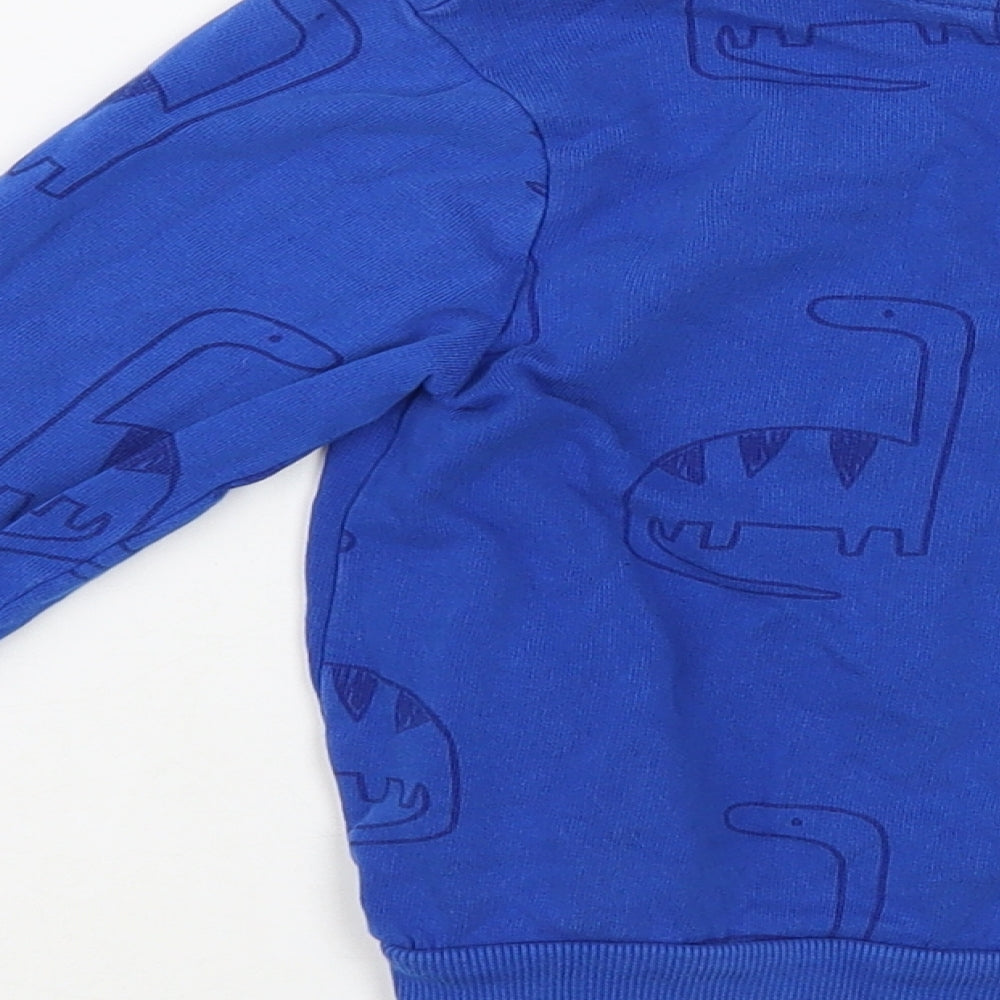George Boys Blue Geometric Cotton Pullover Sweatshirt Size 4-5 Years Pullover - Dino Print