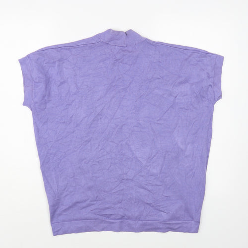 Isle Womens Purple V-Neck Viscose Vest Jumper Size 22