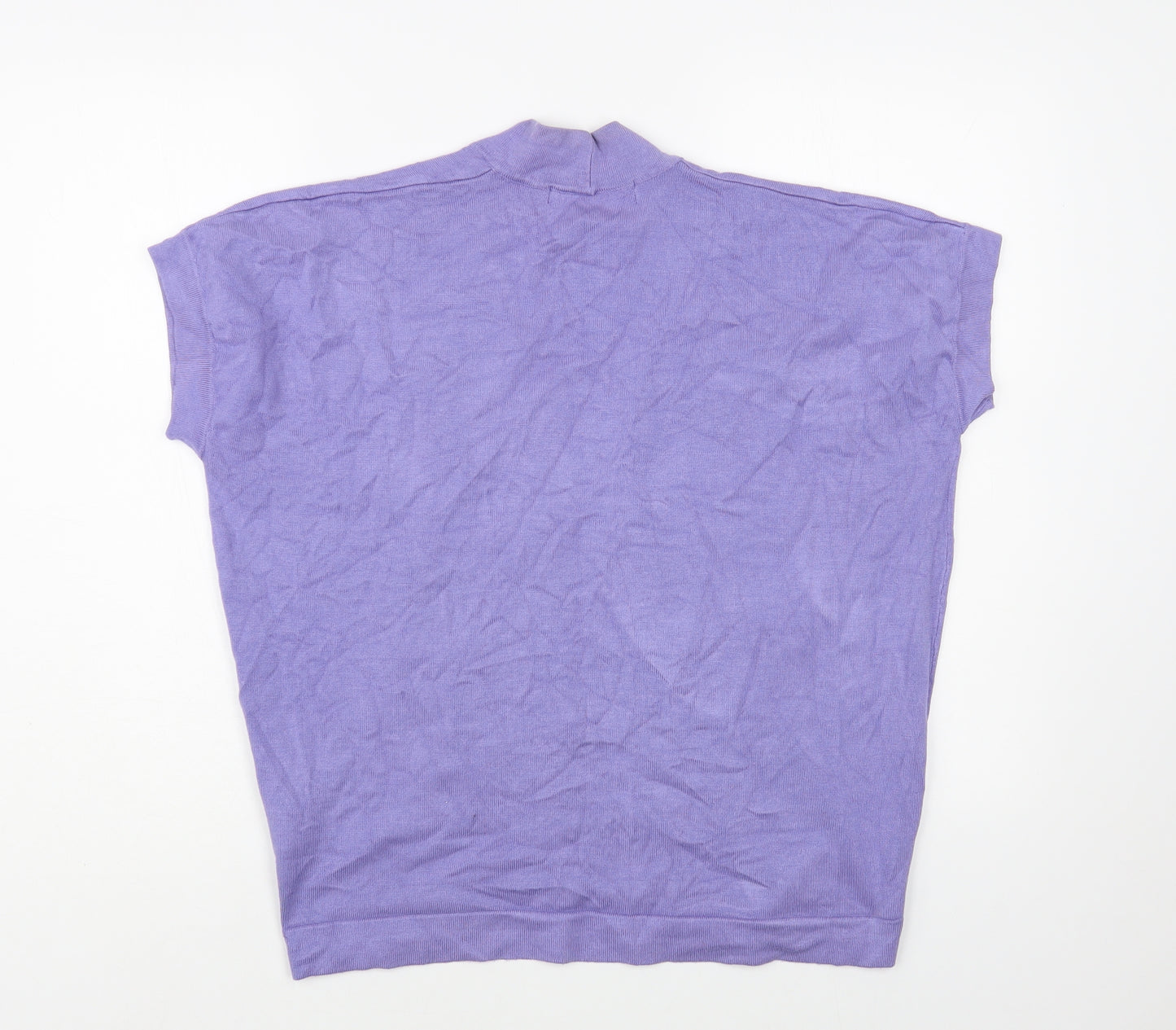 Isle Womens Purple V-Neck Viscose Vest Jumper Size 22