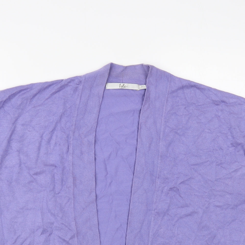 Isle Womens Purple V-Neck Viscose Vest Jumper Size 22