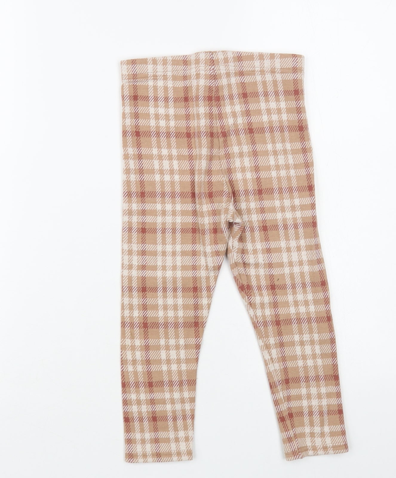 NEXT Girls Pink Plaid Cotton Jogger Trousers Size 5-6 Years Regular - Leggings