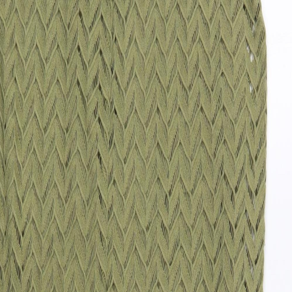 GUESS Womens Green Polyester Maxi Size M V-Neck Pullover