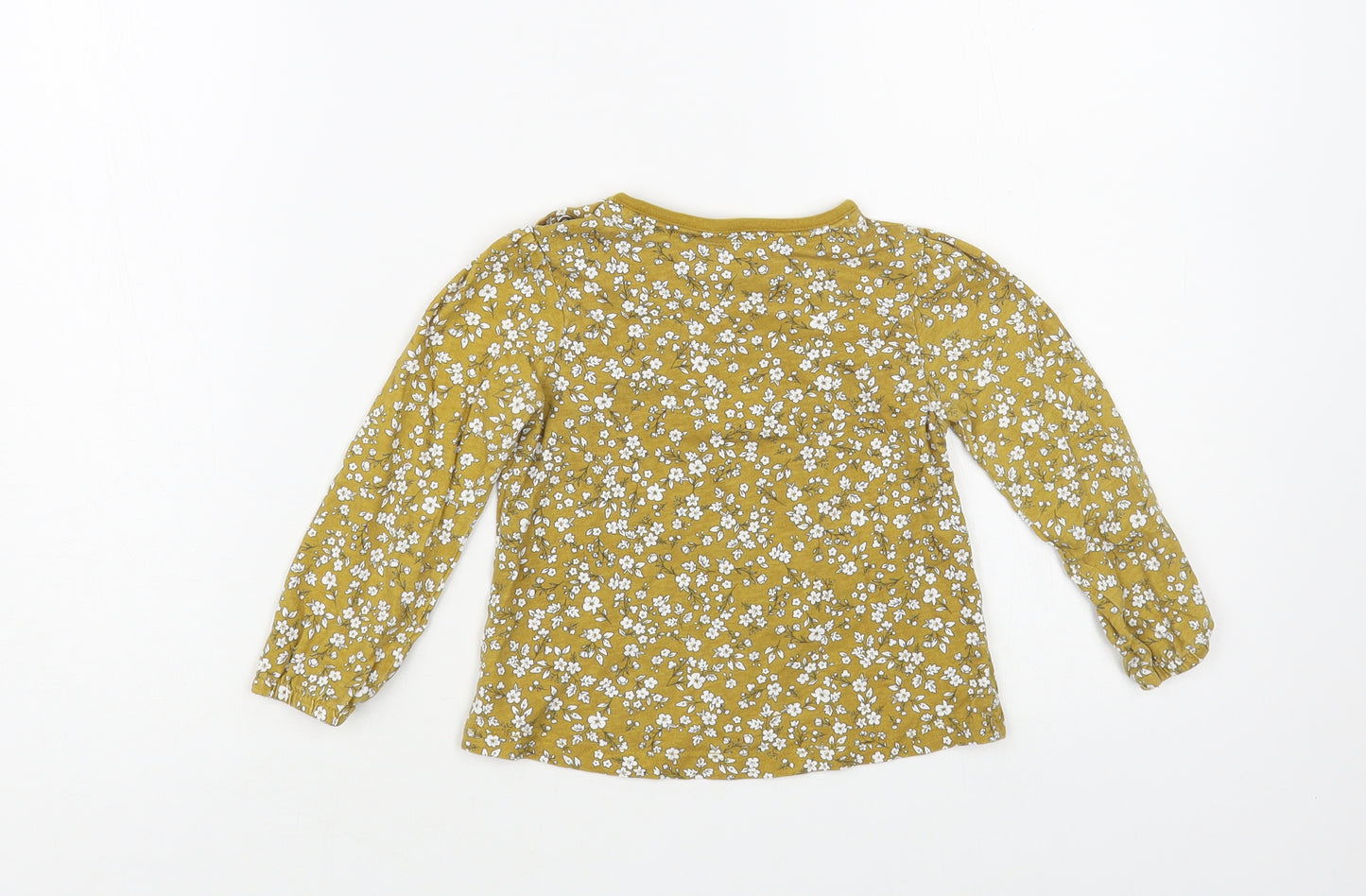 TU Baby Yellow Floral Cotton Pullover T-Shirt Size 12-18 Months Crew Neck Pullover