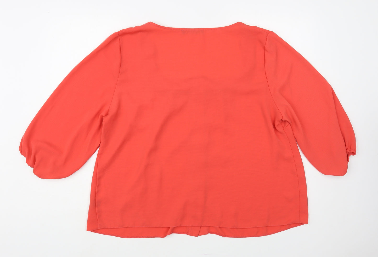 George Womens Red Polyester Basic Blouse Size 22 Square Neck