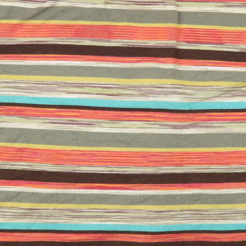 CC Petite Womens Multicoloured V-Neck Striped Viscose Cardigan Jumper Size XL