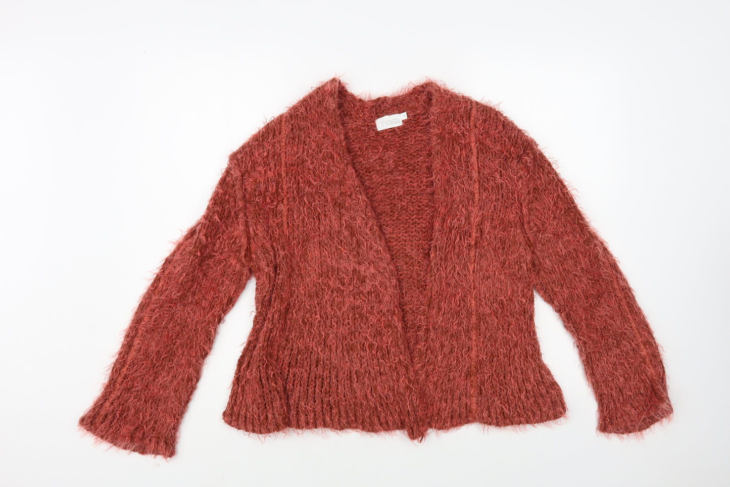 Offshoot Womens Red V-Neck Nylon Cardigan Jumper Size M