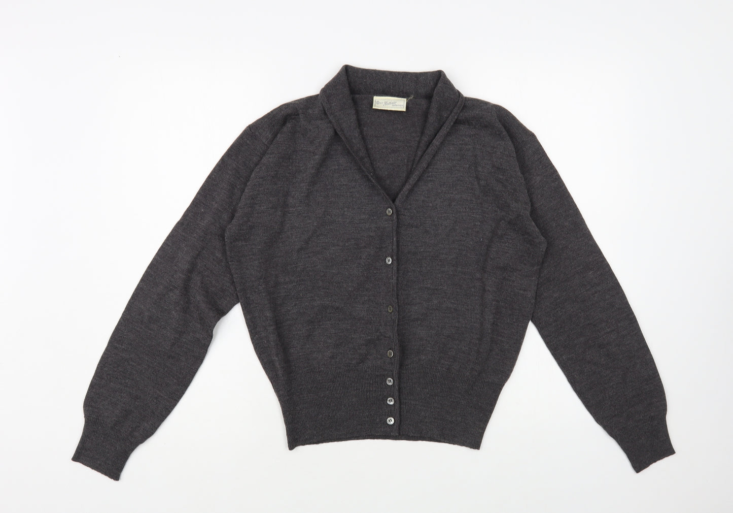 NEXT Womens Grey Collared Acrylic Cardigan Jumper Size M