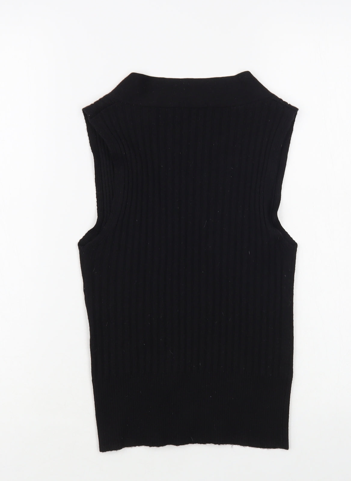 H&M Womens Black V-Neck Acrylic Vest Jumper Size XS
