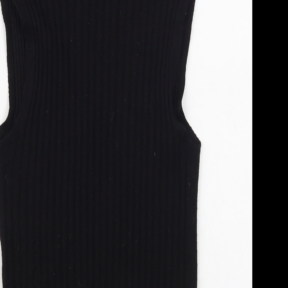 H&M Womens Black V-Neck Acrylic Vest Jumper Size XS