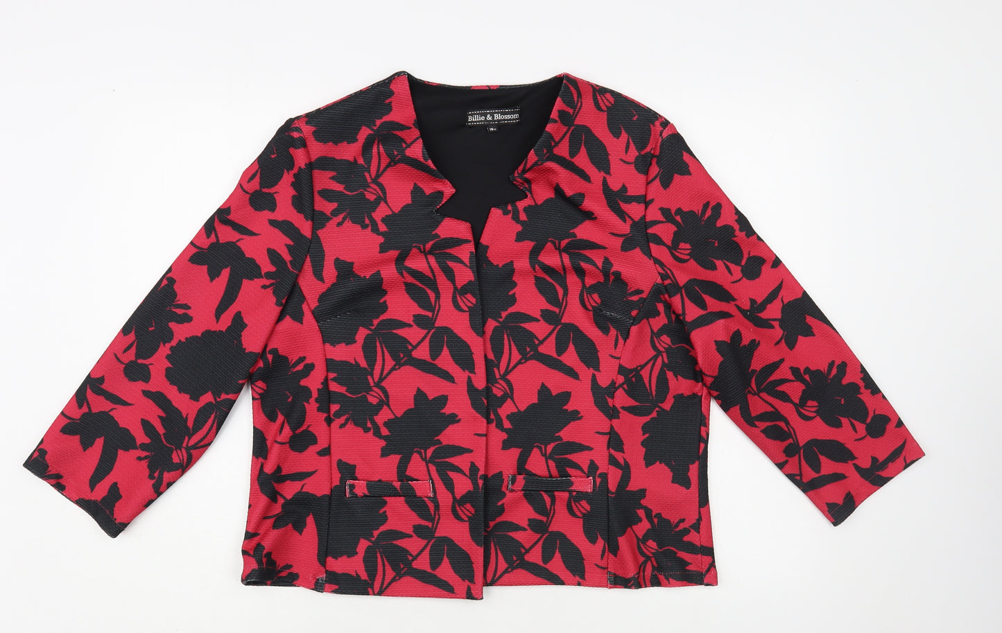 Dorothy Perkins Womens Red Floral Jacket Blazer Size 16