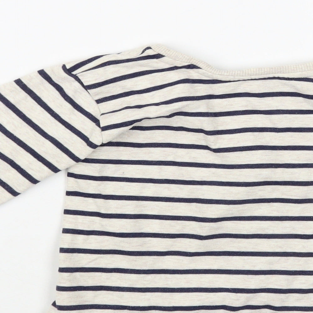 H&M Girls White Striped Cotton Pullover Sweatshirt Size 3-4 Years Pullover - Bunny