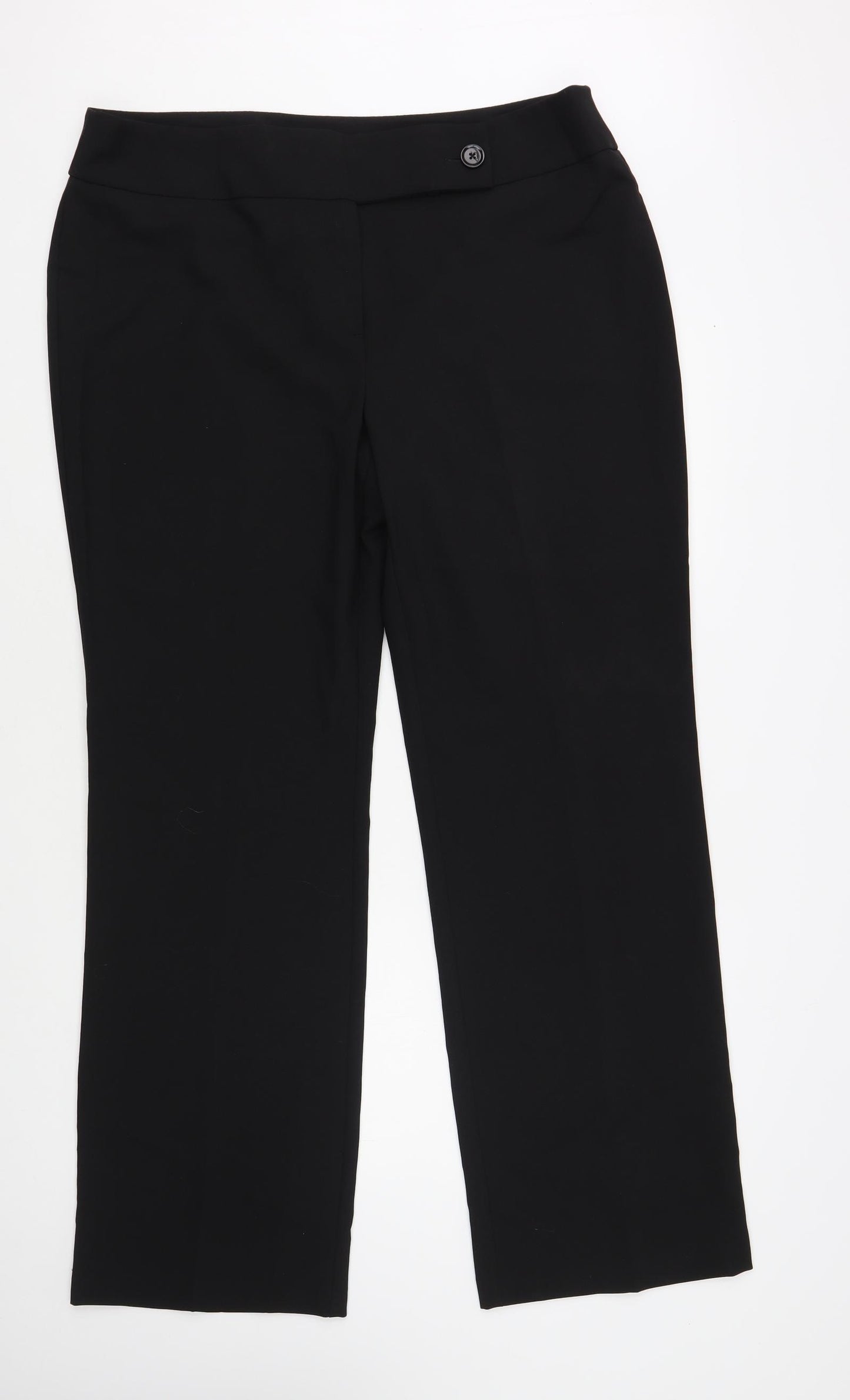 George Womens Black Polyester Dress Pants Trousers Size 18 L33 in Regular Button