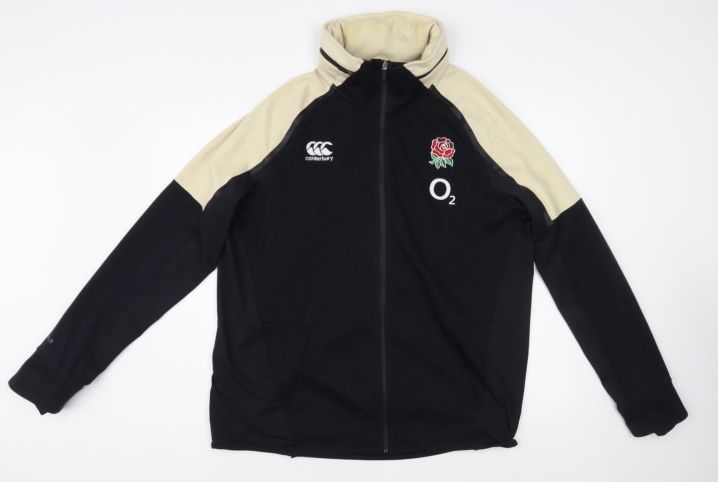 Canterbury Womens Black Colourblock Polyester Full Zip Sweatshirt Size XL Zip
