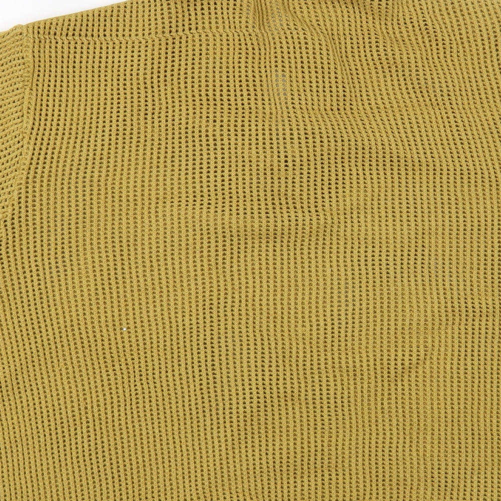 Preworn Womens Yellow Collared Cotton Pullover Jumper Size 12