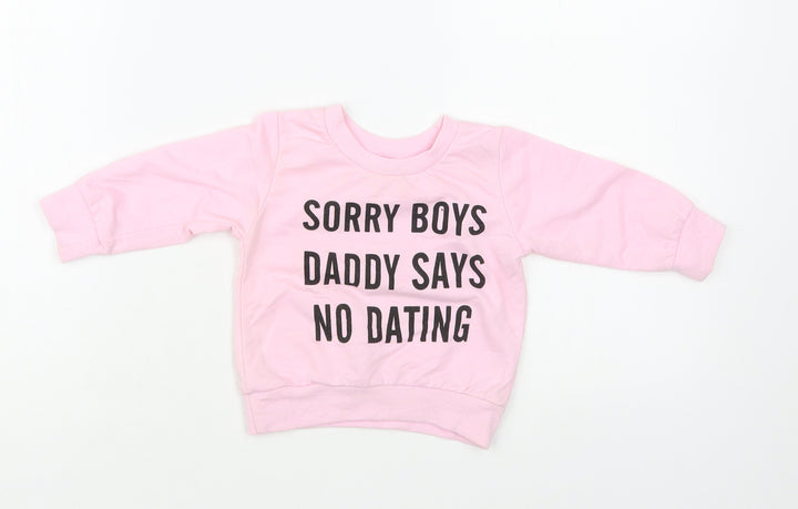 SheIn Baby Pink Polyester Pullover Jumper Size 6-9 Months Pullover - Sorry Boys