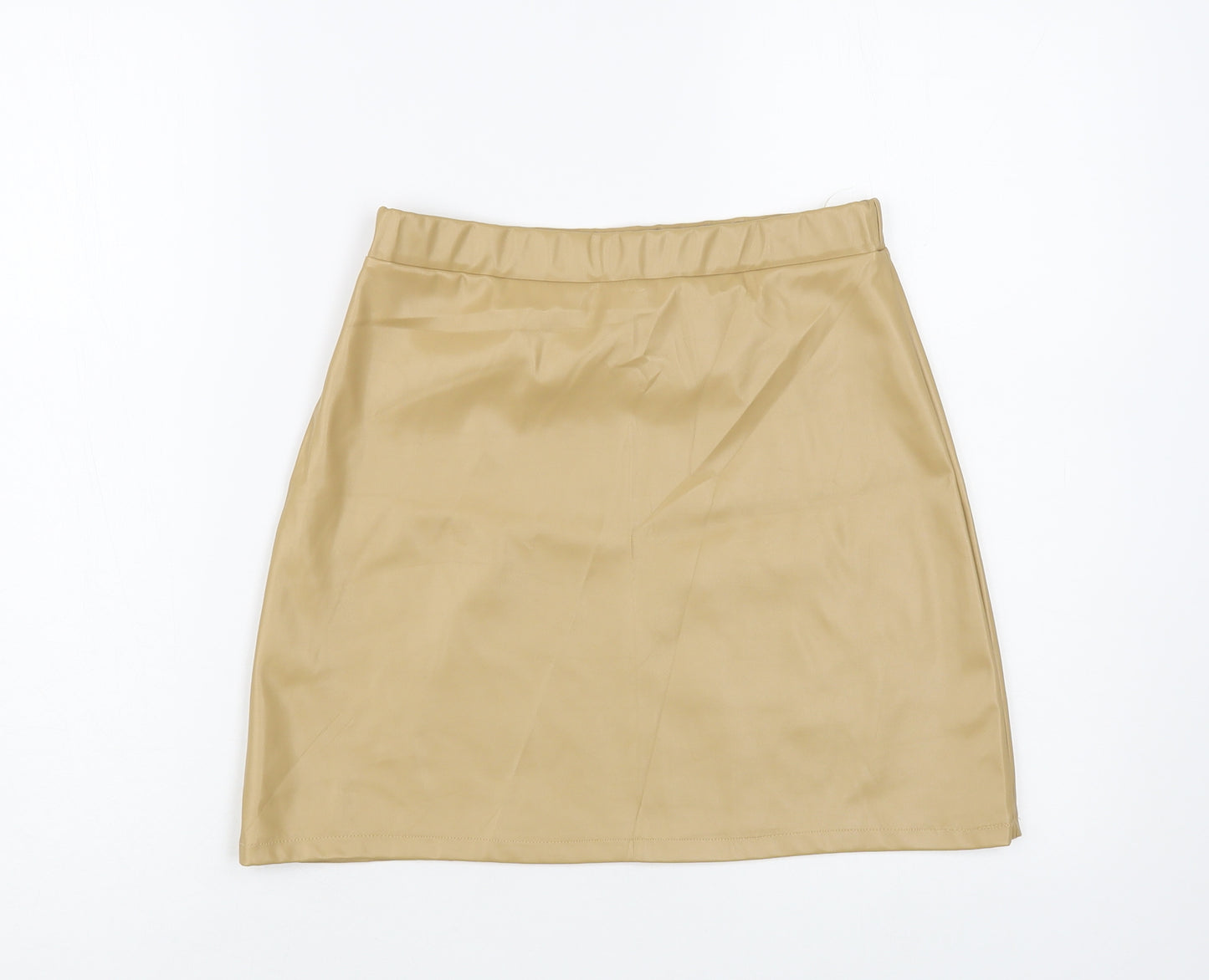 Quiz Womens Beige Polyester Mini Skirt Size 8 - Faux Leather