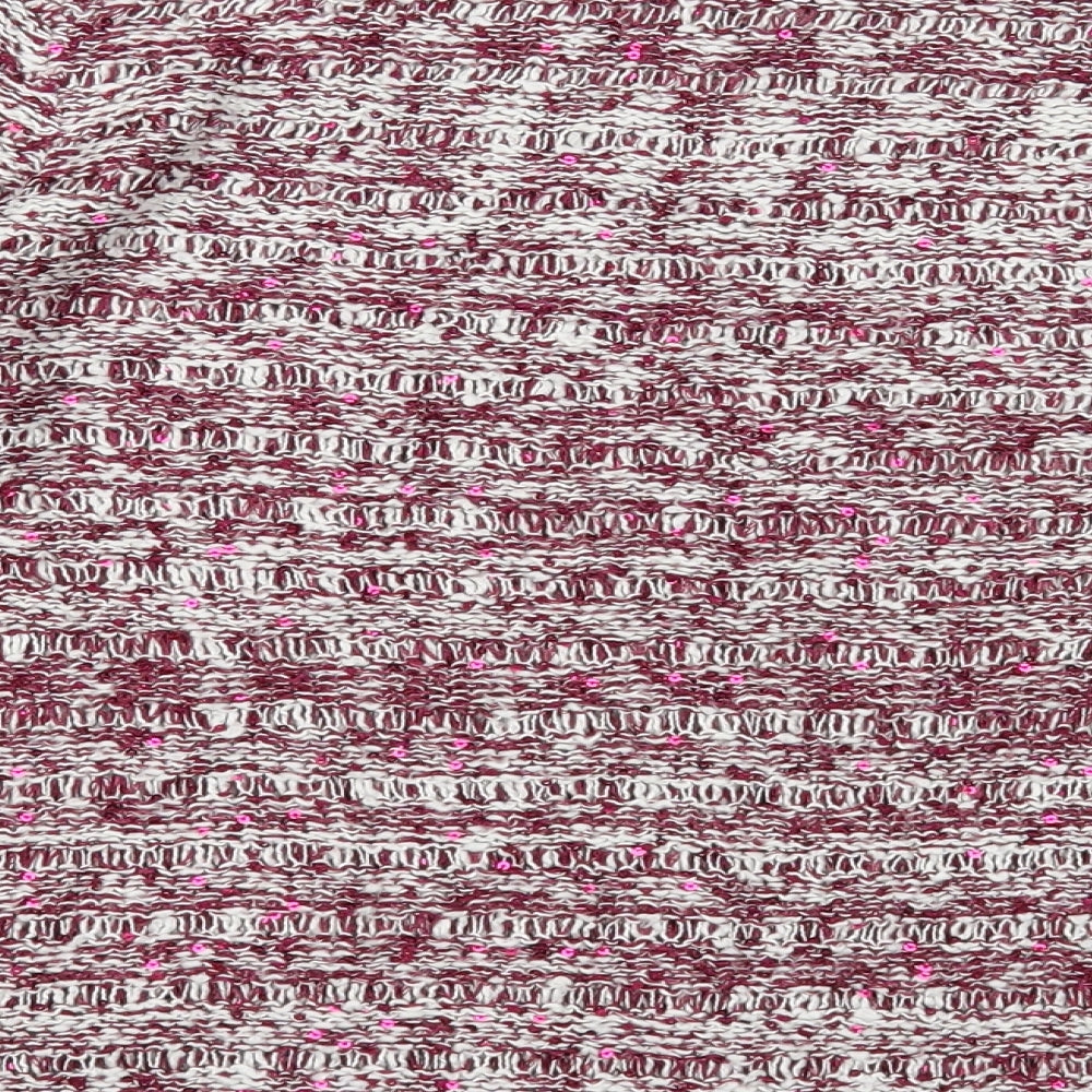 M&Co Womens Purple Boat Neck Acrylic Pullover Jumper Size 14
