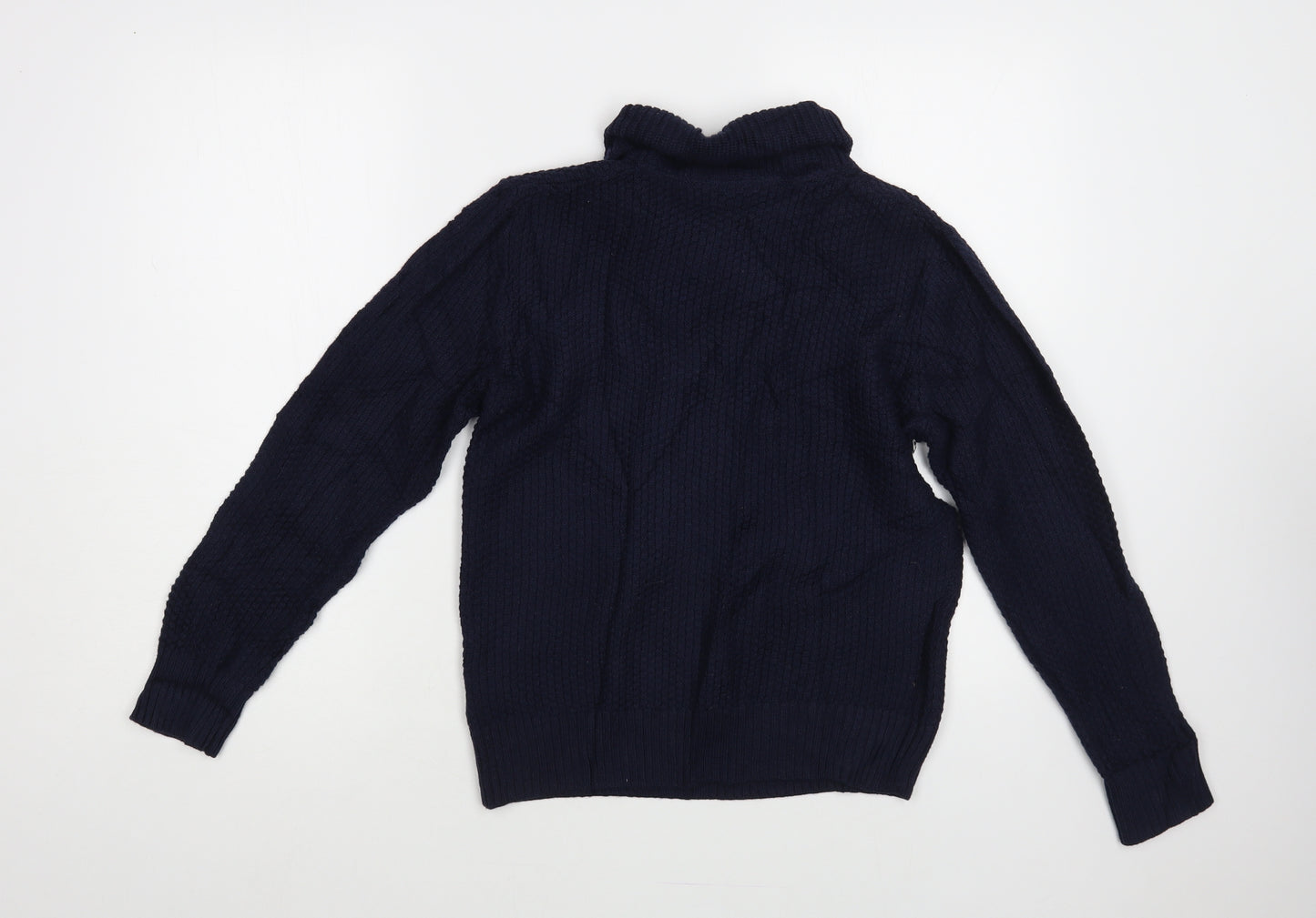 Gap Boys Blue Collared Fair Isle Cotton Pullover Jumper Size 10-11 Years Pullover