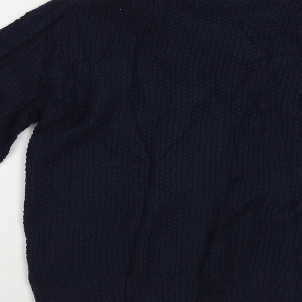 Gap Boys Blue Collared Fair Isle Cotton Pullover Jumper Size 10-11 Years Pullover