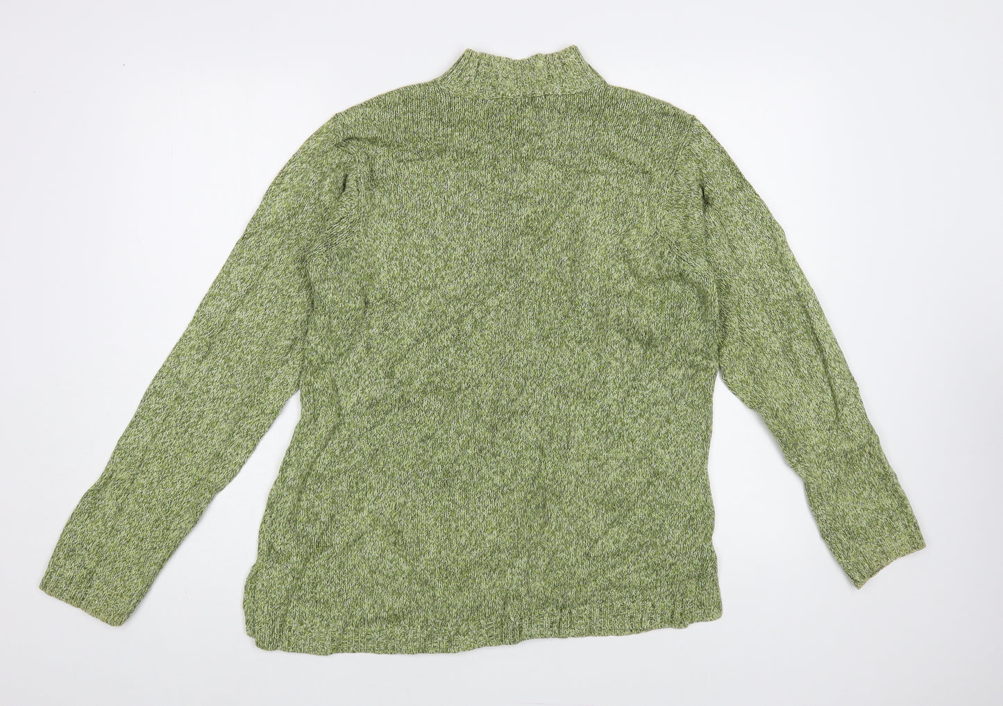 Jumper Womens Green High Neck Cotton Pullover Jumper Size M