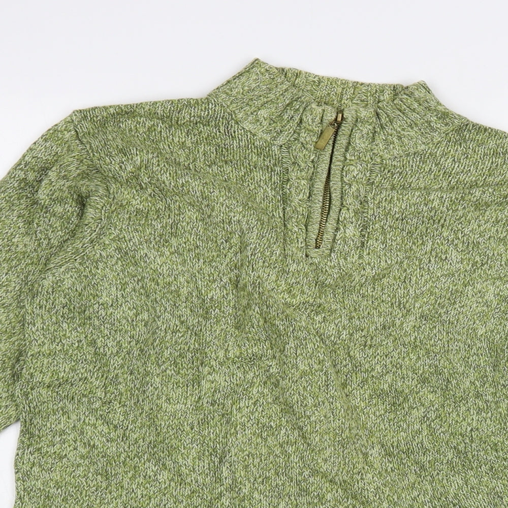 Jumper Womens Green High Neck Cotton Pullover Jumper Size M