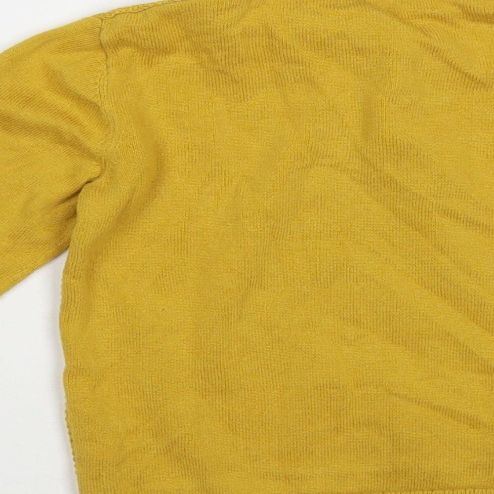 NEXT Boys Yellow Collared Cotton Pullover Jumper Size 4-5 Years Pullover