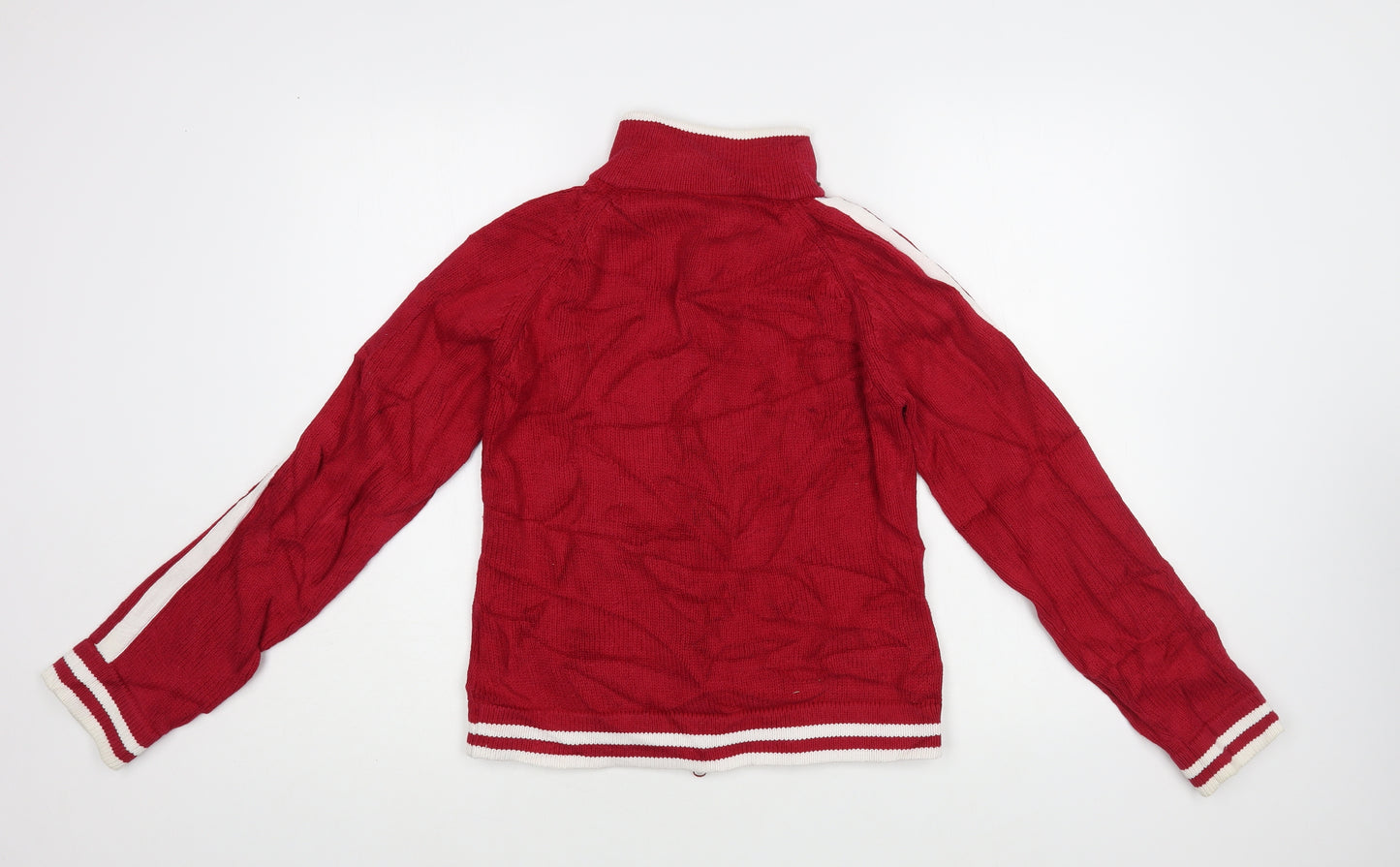 Dorothy Perkins Womens Red High Neck Cotton Full Zip Jumper Size 12