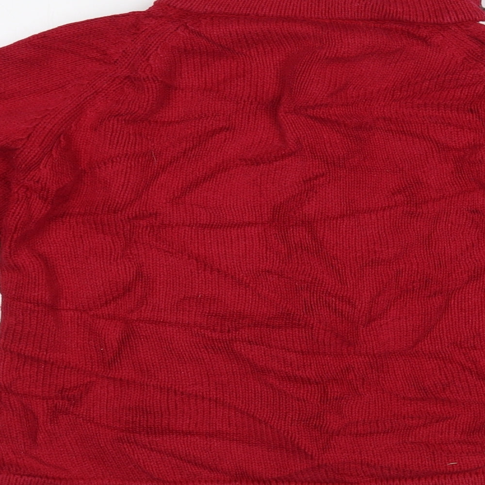 Dorothy Perkins Womens Red High Neck Cotton Full Zip Jumper Size 12