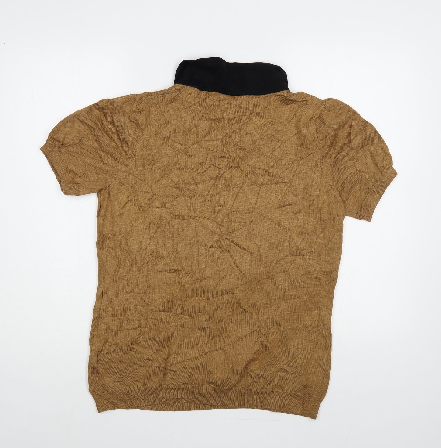 Red Herring Womens Brown Collared Viscose Pullover Jumper Size 16