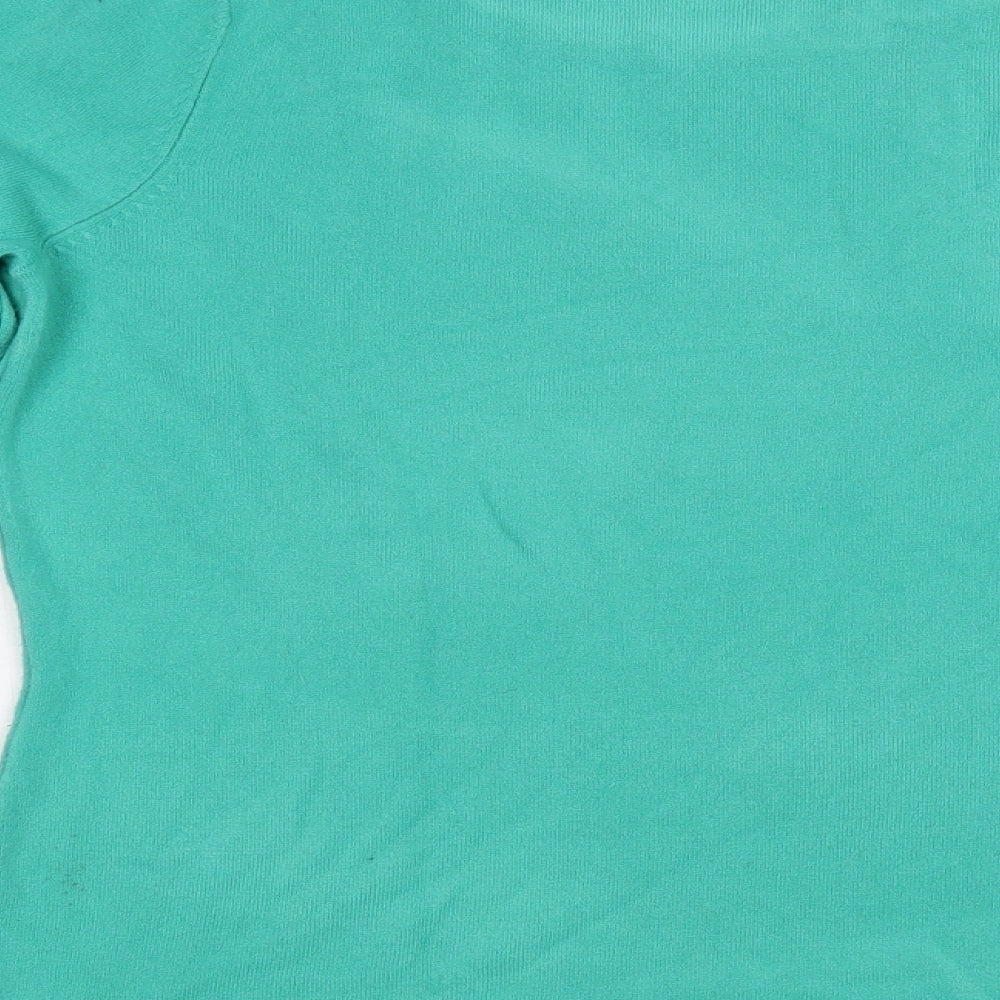 George Womens Green Boat Neck Acrylic Pullover Jumper Size 16