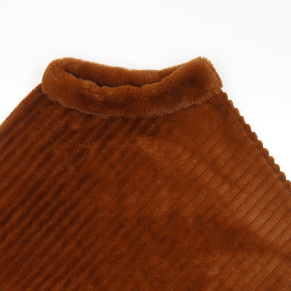 Preworn Womens Brown Overcoat Poncho One Size