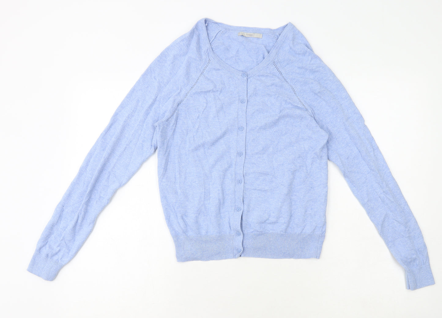 George Womens Blue Round Neck Cotton Cardigan Jumper Size 10
