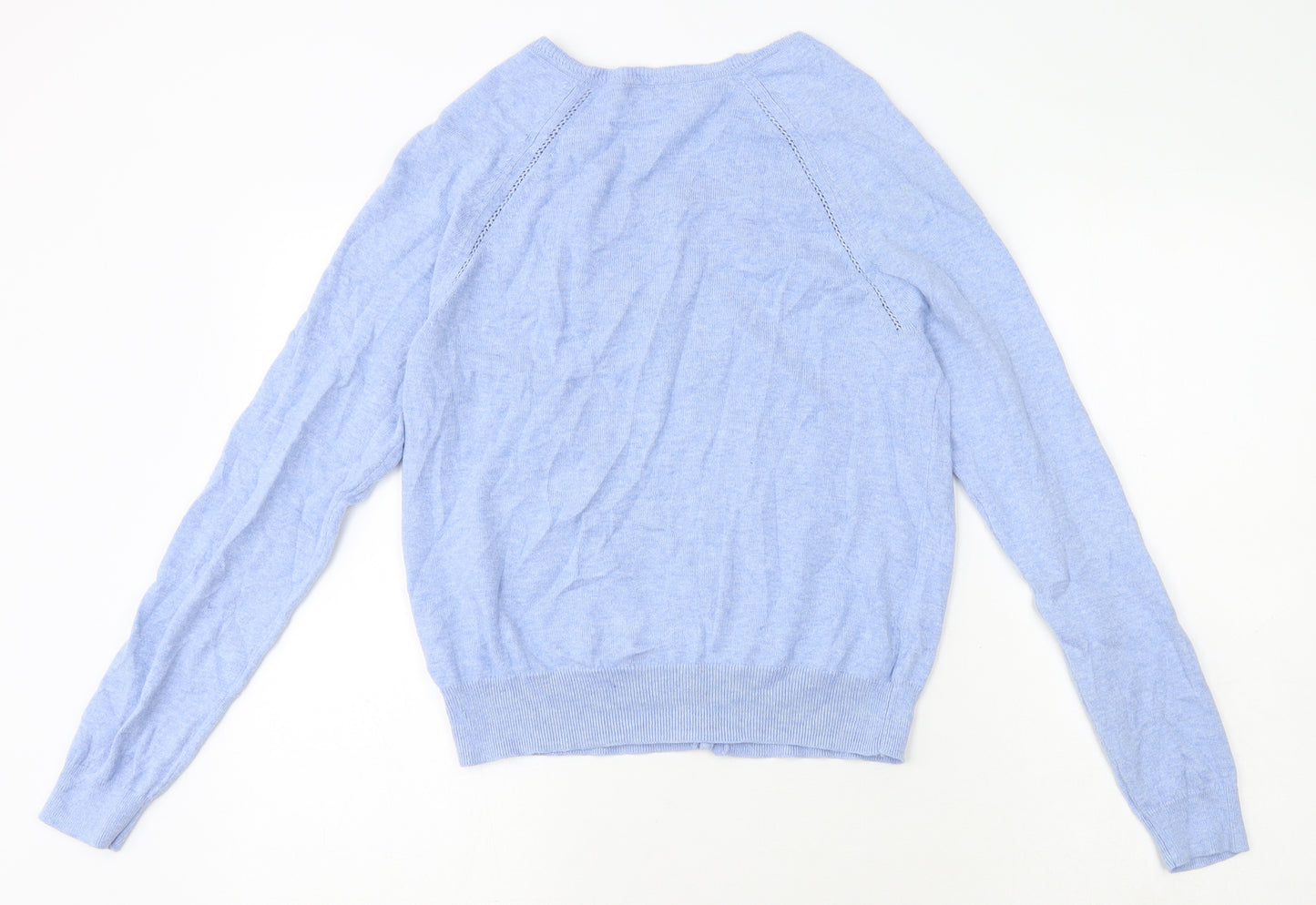 George Womens Blue Round Neck Cotton Cardigan Jumper Size 10