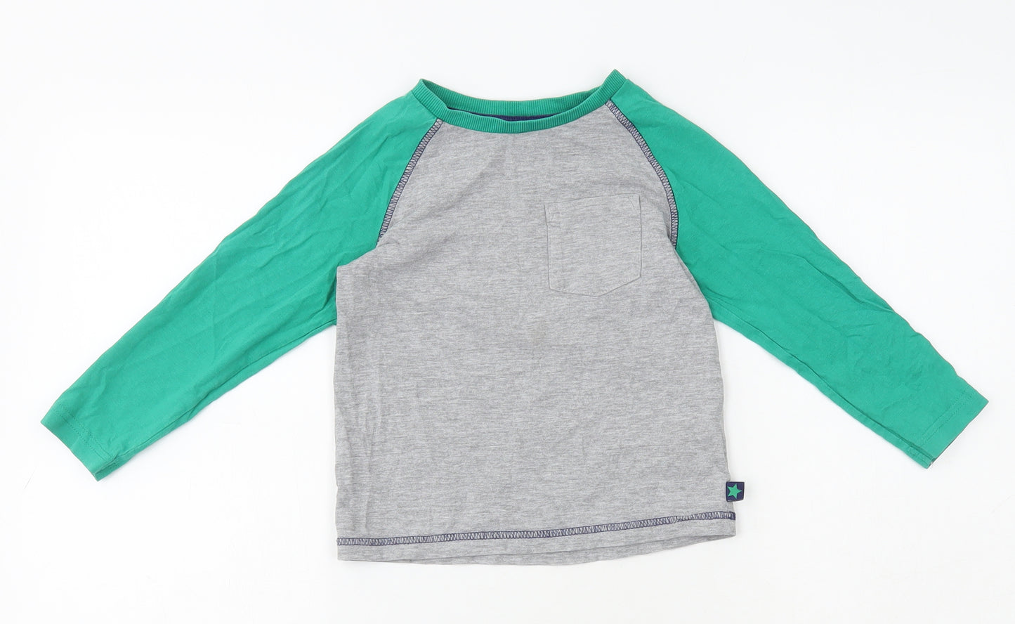 F&F Boys Grey Viscose Basic T-Shirt Size 3-4 Years Round Neck