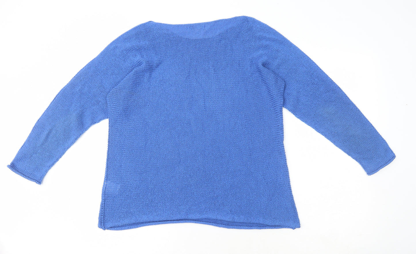 Made in Italy Womens Blue Round Neck Acrylic Pullover Jumper Size M