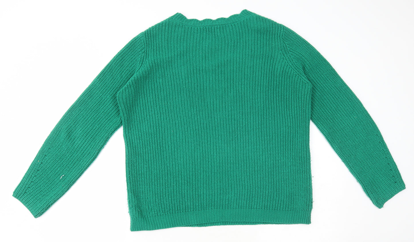 Matalan Womens Green High Neck Acrylic Pullover Jumper Size M