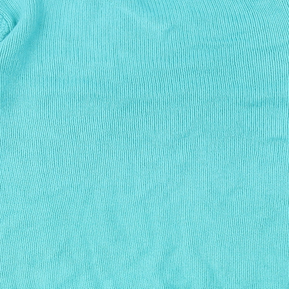 Edinburgh Woollen Mill Womens Blue Collared Acrylic Pullover Jumper Size M
