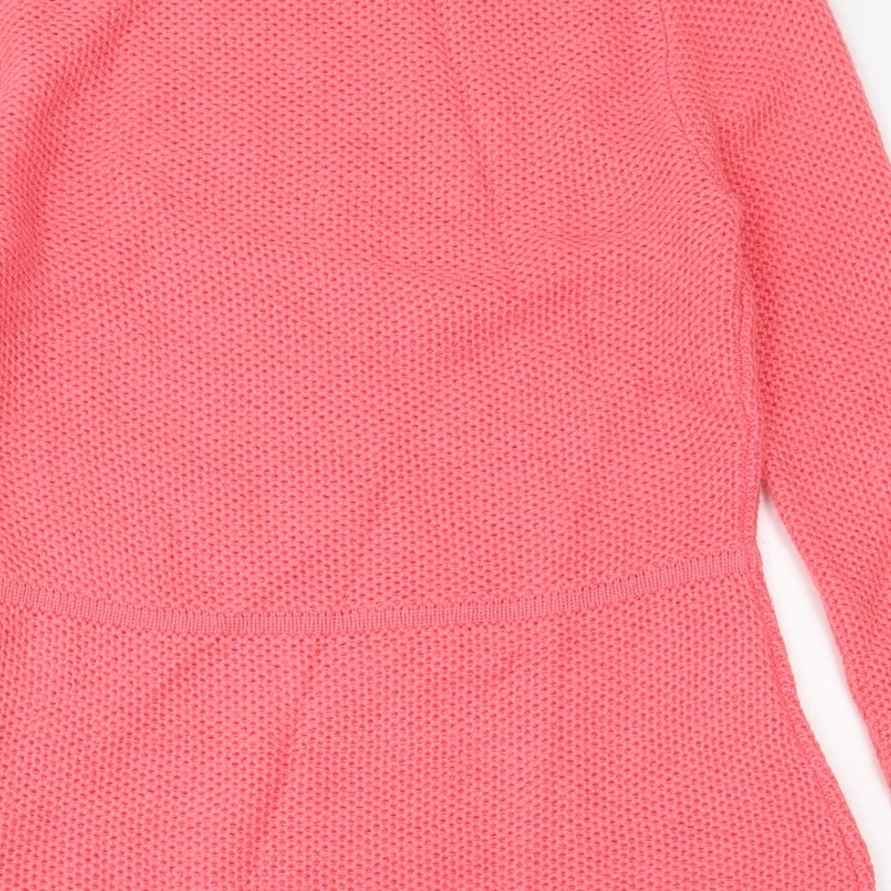 Monsoon Womens Pink Scoop Neck Acrylic Pullover Jumper Size S