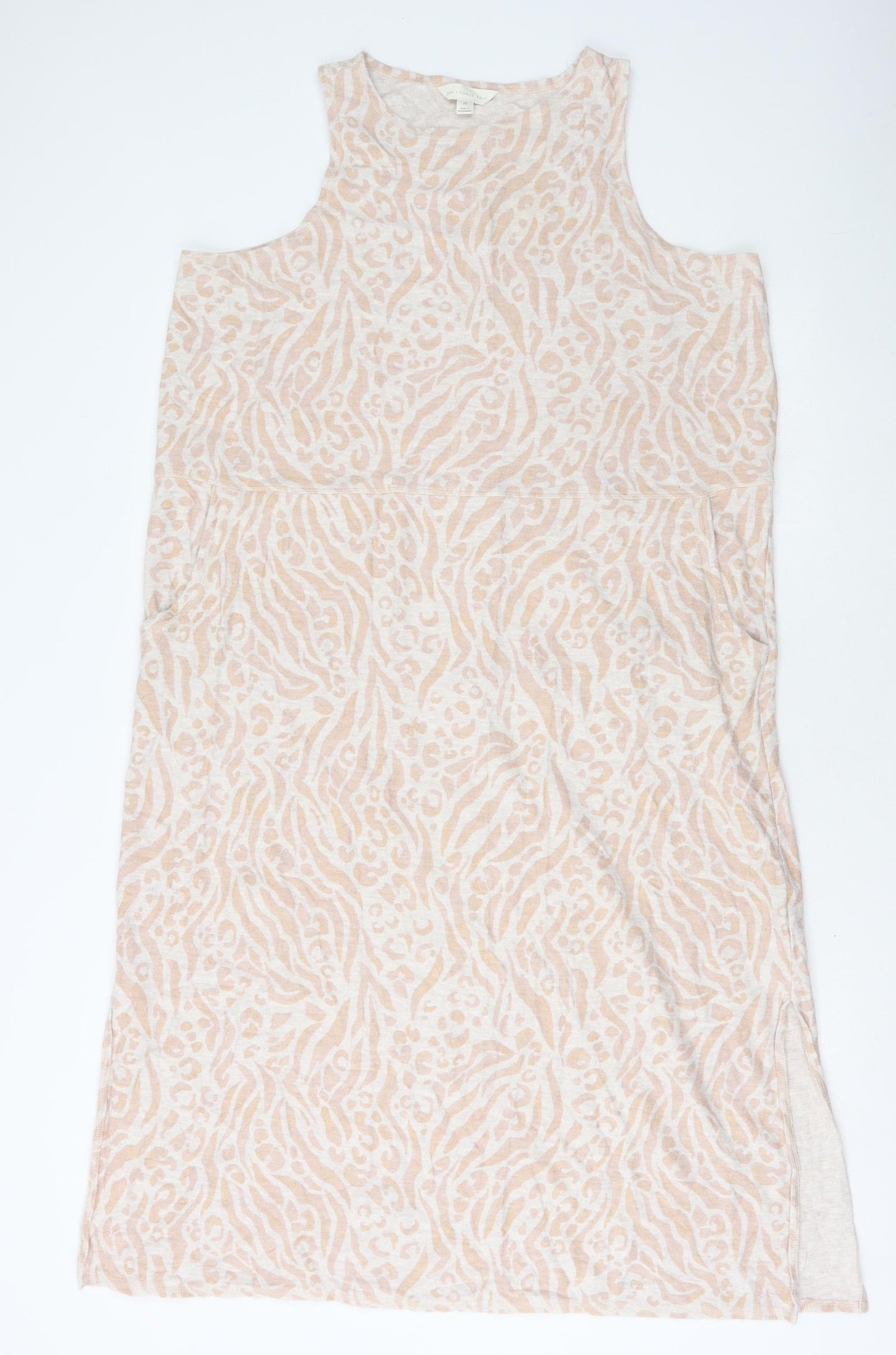 Marks and Spencer Womens White Animal Print Cotton Top One Piece Size 20 - Night dress