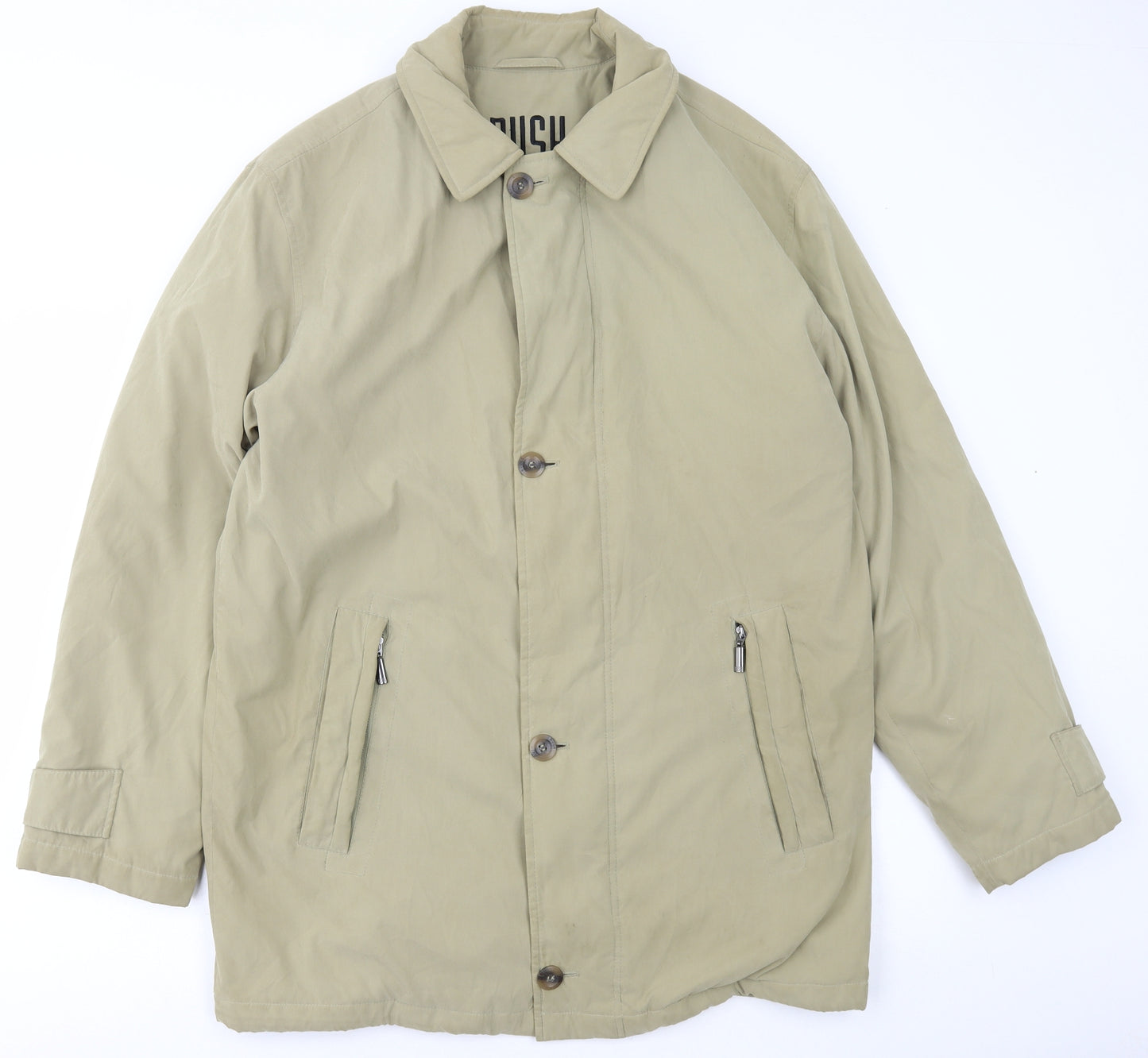 Bush Mens Green Parka Coat Size 2XL