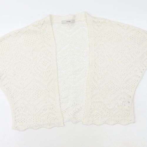 George Womens White Acrylic Shrug Jumper Size XS
