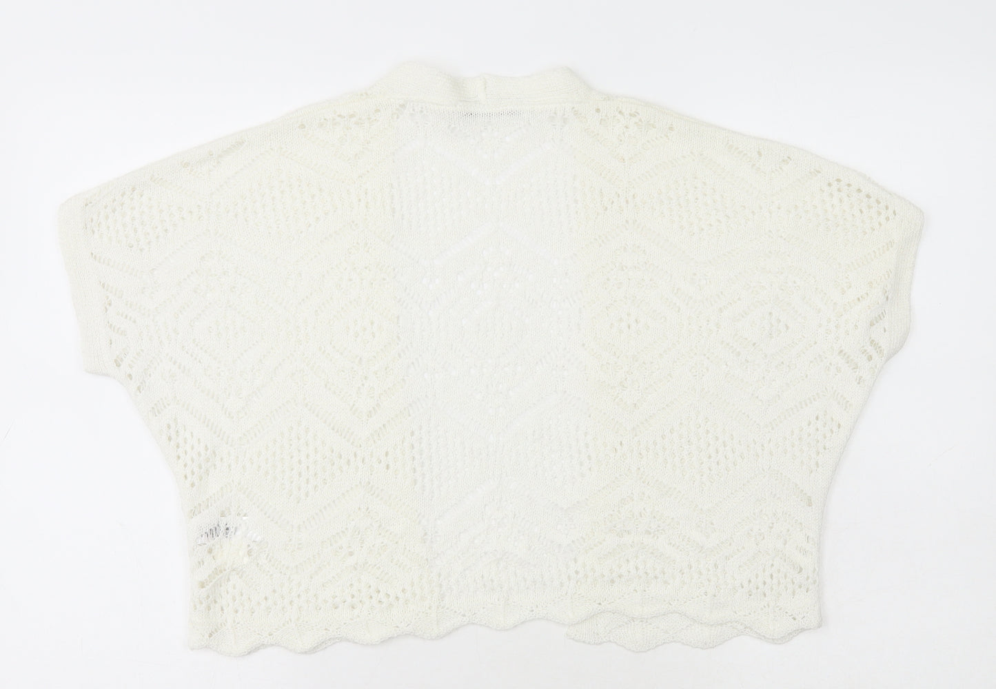 George Womens White Acrylic Shrug Jumper Size XS